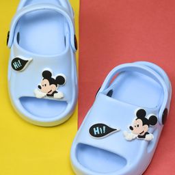 Yellow Bee Mickey Mouse Featuring Character Applique Detailed Slingback Clogs - Blue-picture-16