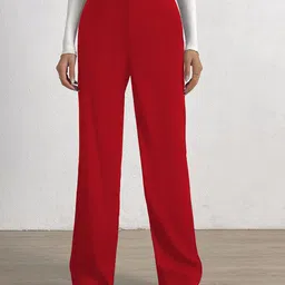 KERI PERRY Women Relaxed Straight Leg High-Rise Trousers-image-25