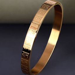 PASU FASHION Unisex Stainless Steel Gold Plated Kada Bracelet-image-5