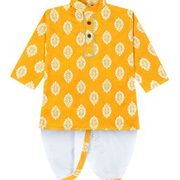 mustmom Boys Ethnic Motifs Printed Regular Kurta with Dhoti Pants-38