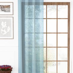 Story@home Serene Blue Abstract Printed Sheer Door Curtain-image-59