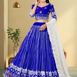 F Plus Fashion Blue Net Lehenga Choli-picture-20