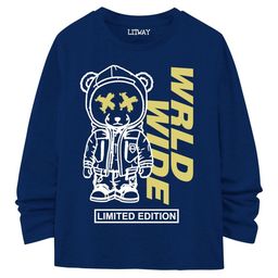 LITWAY Boys Printed Raw Edge T-shirt-image-78