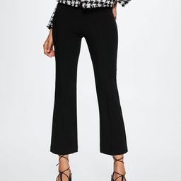 MANGO Women Black Sustainable Cropped Bootcut Trousers-picture-46