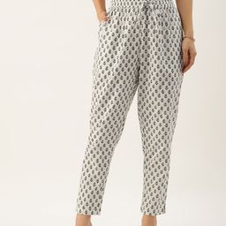 AMUKTI Floral Printed Easy Wash Pleated Trousers-image-71