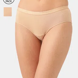 Inner Sense Set Of 2 Women Solid Seamless Hipster Briefs ISP002-Skin_Skin-picture-22