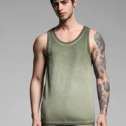 Jack & Jones Green Cotton Regular Fit Vest-image-41