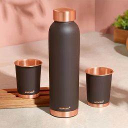 Borosil Brown 1000 ml Copper Water Bottles - Set of 3-image-99