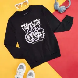 Pantaloons Junior Black Cotton Printed Full Sleeves Sweatshirt-picture-7