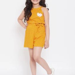 StyloBug Girls Yellow Printed Jumpsuit-image-69
