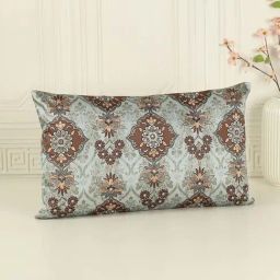 India Circus Green Silk Viridescent Rectangle Cushion Cover-image-33