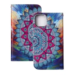 PEEPERLY Abstract Printed iPhone 15 Pro Flip Case Mobile Accessories-65