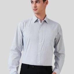 Raymond Blue Cotton Slim Fit Checks Shirt-image-46