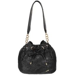 Metro Black Synthetic Textured Potli-picture-4