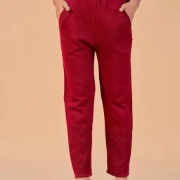 Jaipur Kurti Maroon Solid Woolen Pants-picture-35
