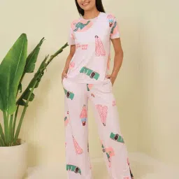 Sweet Dreams White Printed Pyjama Set-image-82