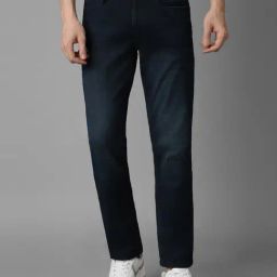 Louis Philippe Navy Cotton Slim Fit Jeans-image-31