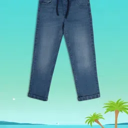 MINIKLUB Kids Blue Solid Denim Pants-image-81