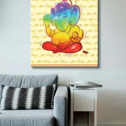 999store Yellow & Red Lord Ganesha Canvas Painting-picture-47