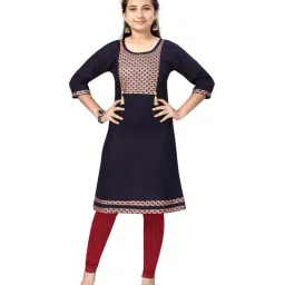Aarika Kids Navy Cotton Printed Kurti-image-42
