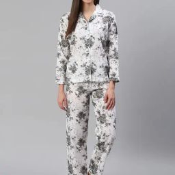 Cation White Printed Shirt With Pyjamas-picture-22