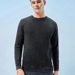 Bewakoof Charcoal Regular Fit Sweatshirt-picture-5