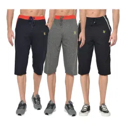 Vimal Jonney Multicolor Regular Fit Capris - Pack of 3-image-80