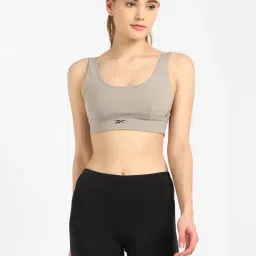 Reebok Grey Non Wired Padded Sports Bra-image-113