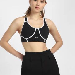 Reebok Black TS LUX Non Wired Padded Sports Bra-image-71