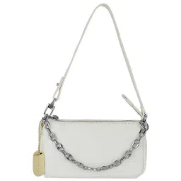Sugarush White Textured Small Shoulder Handbag-44