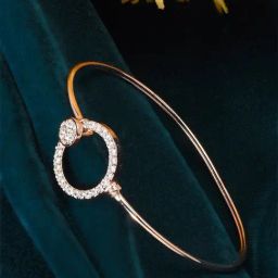 Zaveri Pearls Rose Gold Cubic Zirconia Contemporary Bangle Style Brass Kada-ZPFK9946-image-54