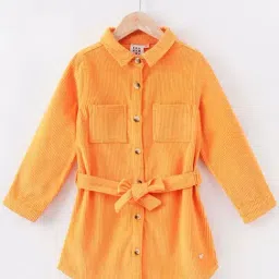 Ed-a-Mamma Kids Orange Cotton Self Full Sleeves Jacket-image-41