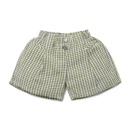 Tiny Girl Kids Lemon Yellow & Grey Chequered Shorts-image-86