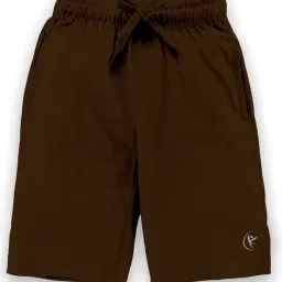 Kiddopanti Boys Brown Solid Shorts-image-121
