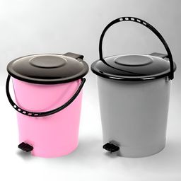 Kuber Industries Grey & Pink 2 Pieces Pedal Dust Bins 10 L-57