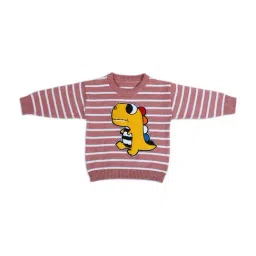 Baby Moo Kids Reddish Brown & Yellow Printed Full Sleeves Sweater-picture-33