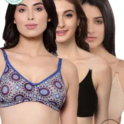 Inner Sense Blue & Black Printed Full Coverage Backless Bra - Pack of 3-picture-8