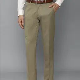 Louis Philippe Permapress Khaki Regular Fit Trousers-image-81