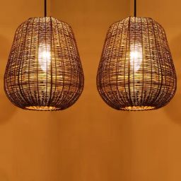 ExclusiveLane Brown Iron Mesmerising Pendant Lamp - Set of 2-image-60