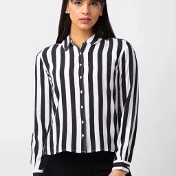 Spykar White & Black Striped Shirt-image-56
