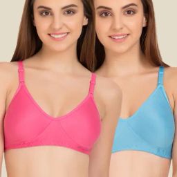 Tweens Pink & Blue Non Padded Bra (Pack Of 2)-image-77
