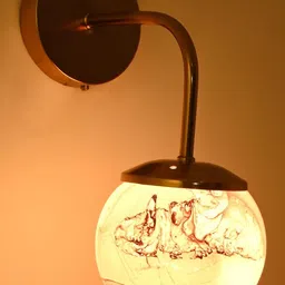SOMIL Brown & White Glass Decorative Wall Lamp-image-52