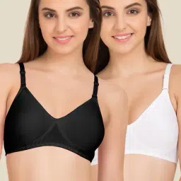 Tweens Black & White Non Padded Bra (Pack Of 2)-image-1