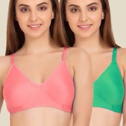 Tweens Peach & Green Non Padded Bra (Pack Of 2)-image-97