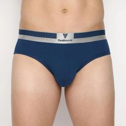 Van Heusen Regular Fit Colour Fresh Ultra Soft Solid Briefs - Deep Water image 1