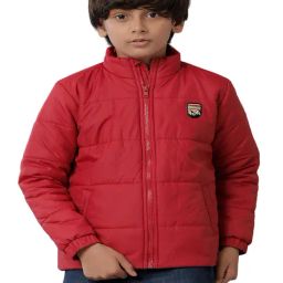 Under Fourteen Only Kids Red Solid Full Sleeves Jacket-image-91
