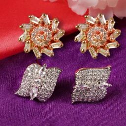 Aatmana American Diamond Studded Stud Earrings - Set of 2-23