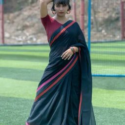 Suta Black Cotton Plain Saree-picture-21