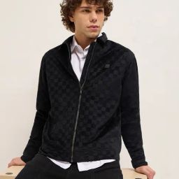 The Bear House Black Polyester Regular Fit Checks Casual Jacket-picture-46
