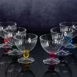 Luminarc Multicolor Glass Ice-Cream Bowl - Set of 6 image 1